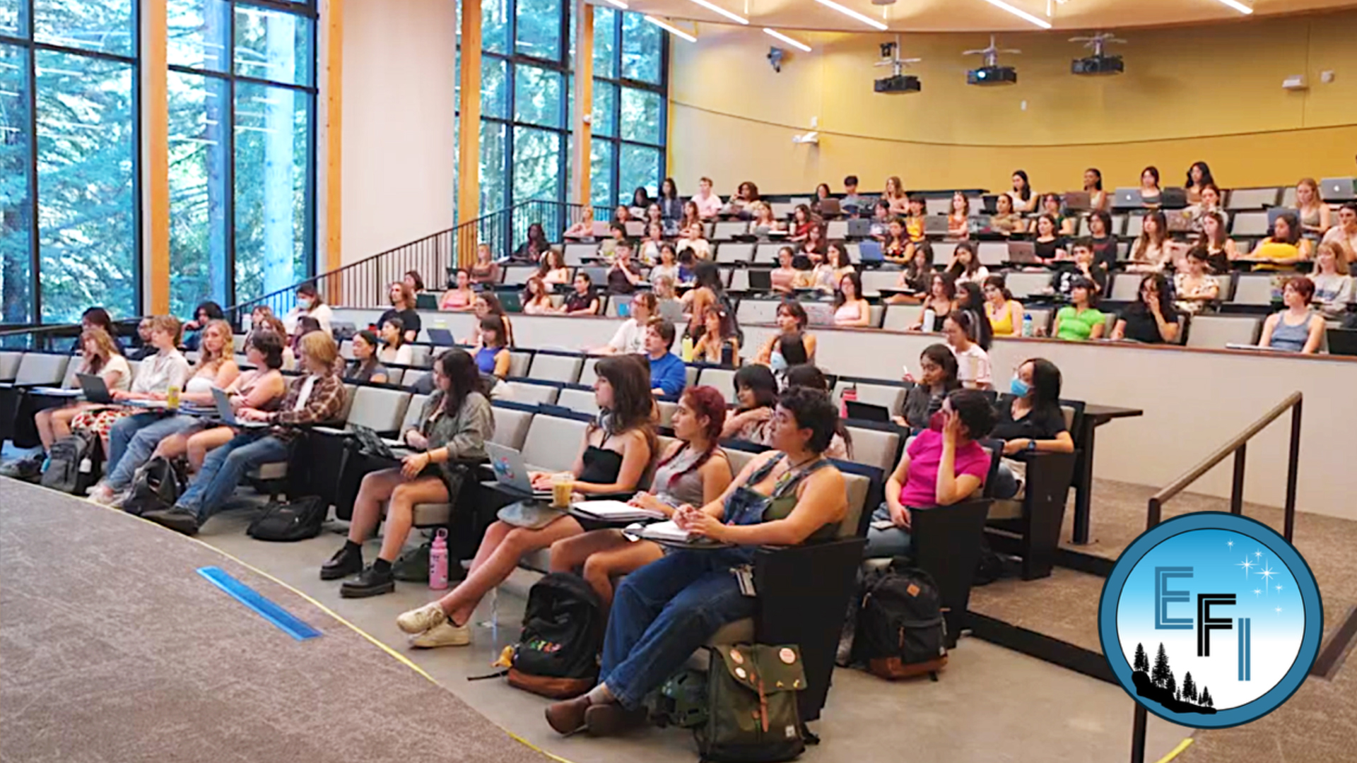 Students at a UCSC Earth Futures institute event.